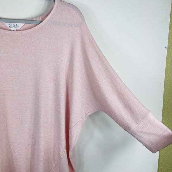 Market & Spruce Size Medium Ansell Scoop Neck Dolman Knit Top Pink - Picture 3 of 5